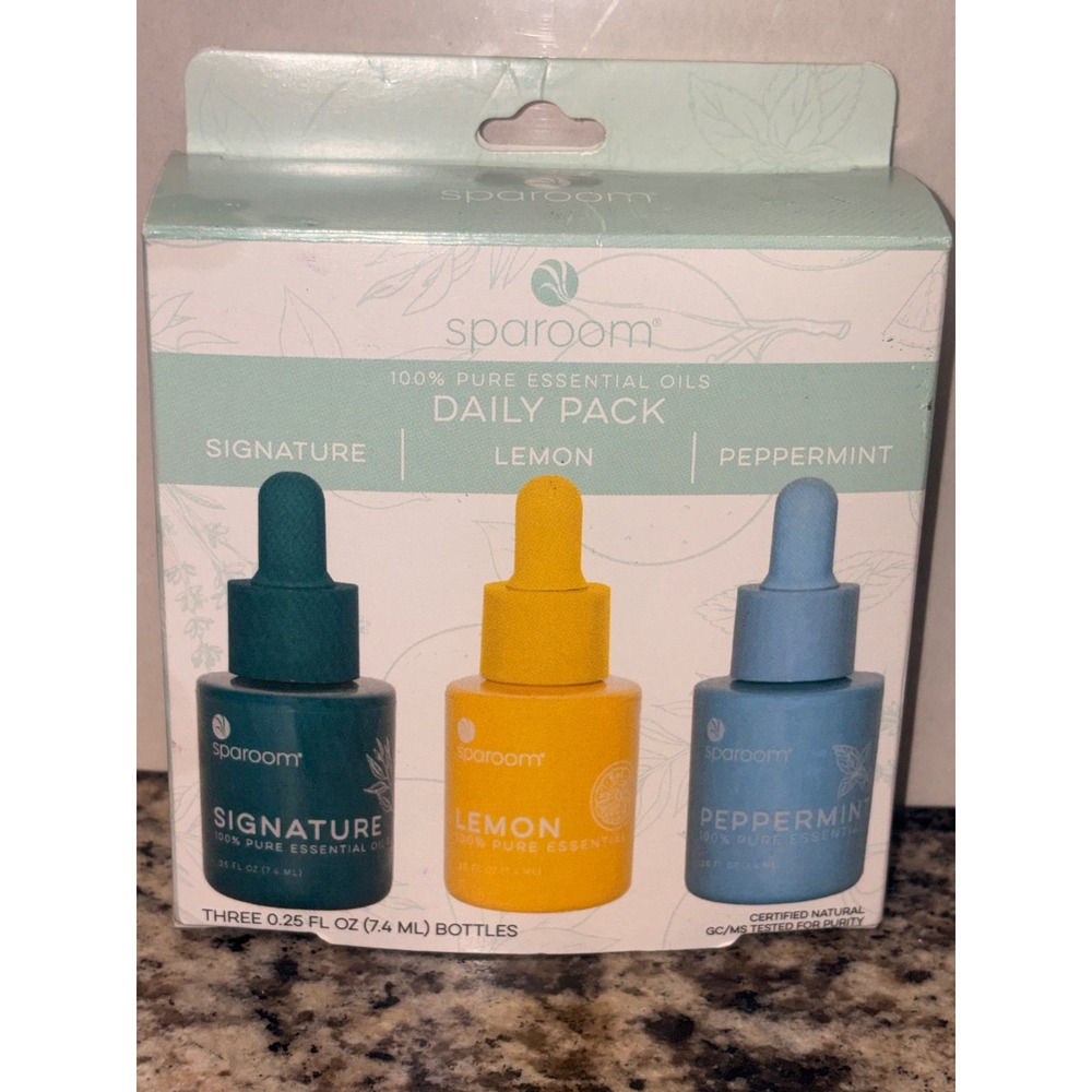 Sparoom 100% Pure Essential Oils Daily Pack Signature Lemon Peppermint 3-Piece